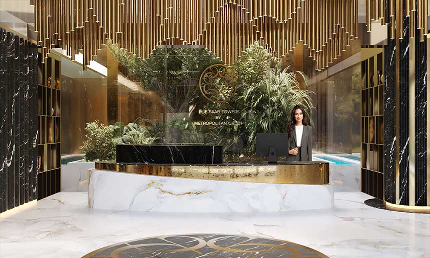 Facilitati Elie Saab Towers - apartamente langa Herastrau: receptie 24/7, Centrul de sănătate, SPA, grădini, Centrul de fitness, yoga, piscină infinită, restaurant, Centrul de afaceri, servicii premium
