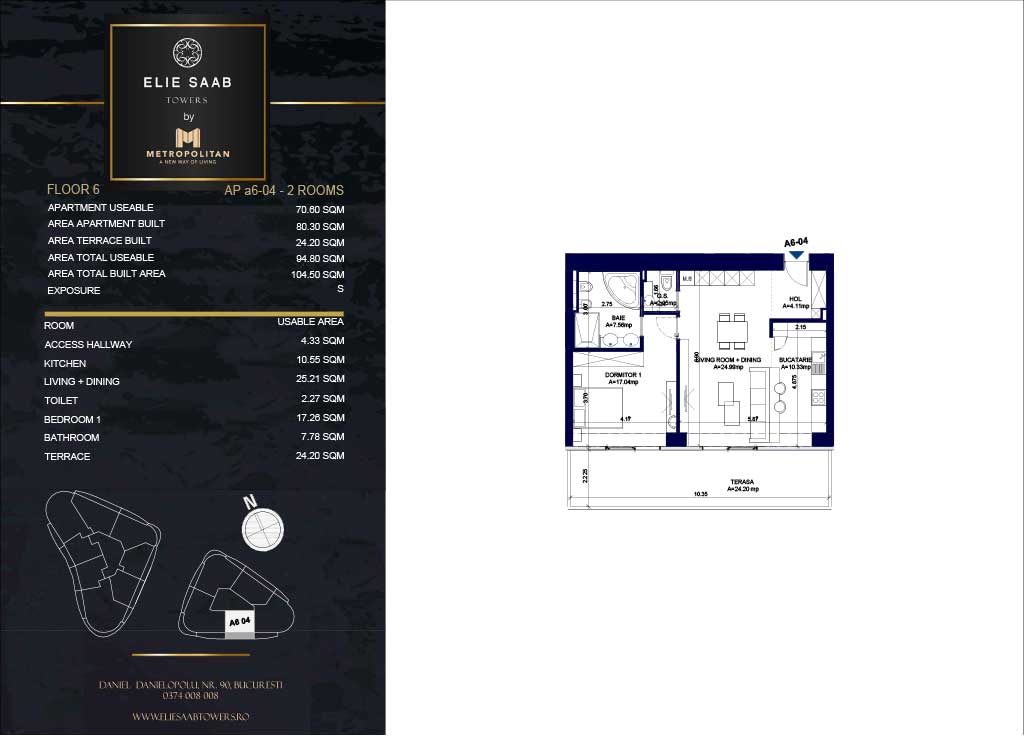 Turnul B - etaj 06, apartament A6-04 - Elie Saab Towers - Apartamente de lux în nordul Bucureștiului, aproape de tot ce contează.