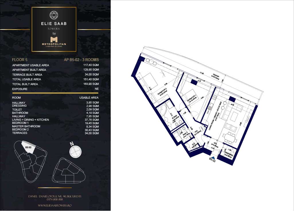 Turnul B - etaj 05, apartament B5-02- Elie Saab Towers - Apartamente de lux în nordul Bucureștiului, aproape de tot ce contează.