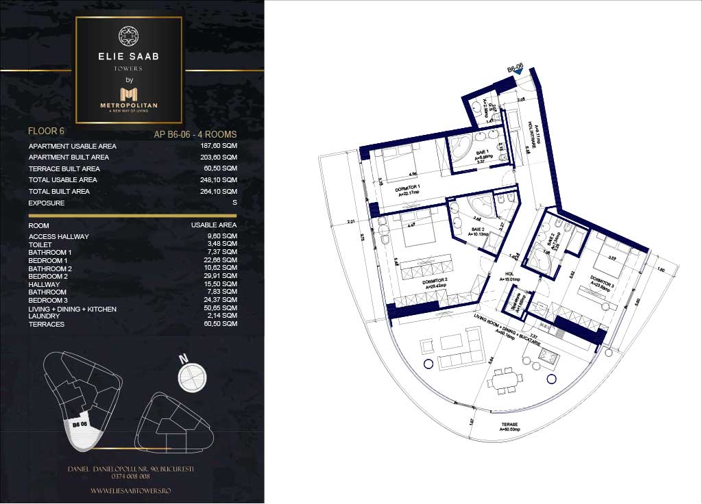 Turnul B - etaj 06, apartament B6-06- Elie Saab Towers - Apartamente de lux în nordul Bucureștiului, aproape de tot ce contează.