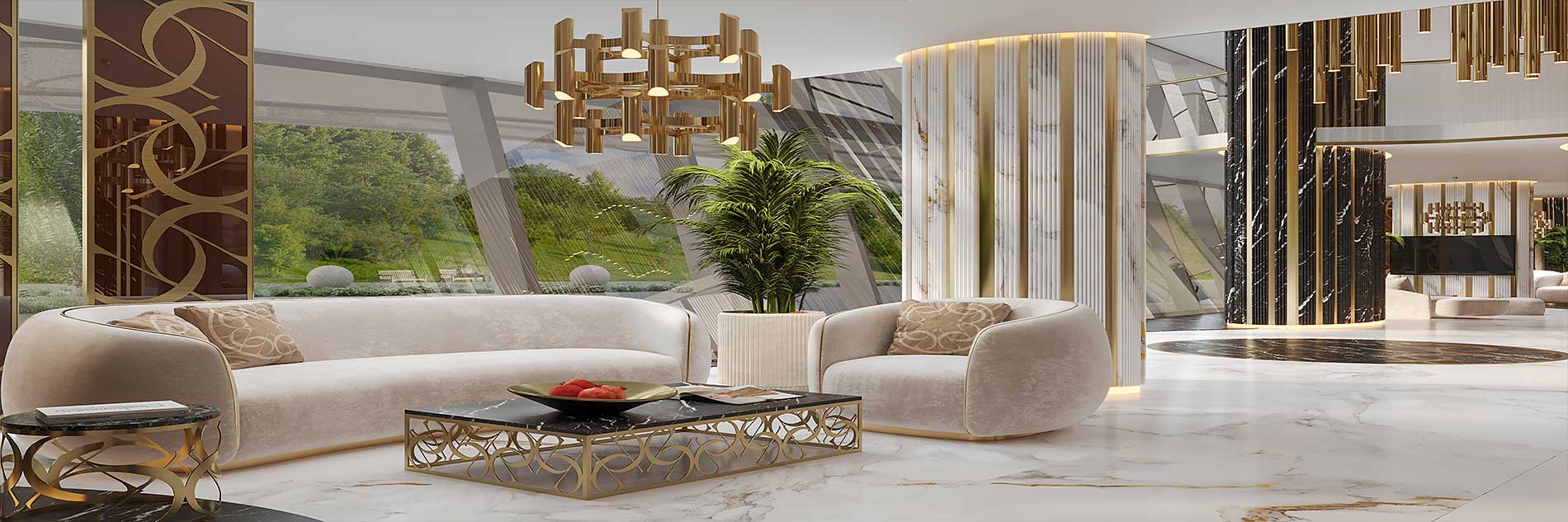 Facilitati Elie Saab Towers - apartamente langa Herastrau: receptie 24/7, Centrul de sănătate, SPA, grădini, Centrul de fitness, yoga, piscină infinită, restaurant, Centrul de afaceri, servicii premium